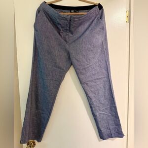 Zara cropped, linen blend pants, XL.